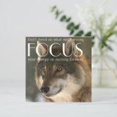 Focus Quote op Wolf Afbeelding Aanmoediging Kaart (Staand voorkant)