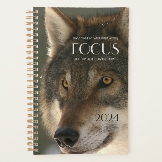Focus Quote op Wolf Afbeelding Inspiratie Planner (Voorkant)