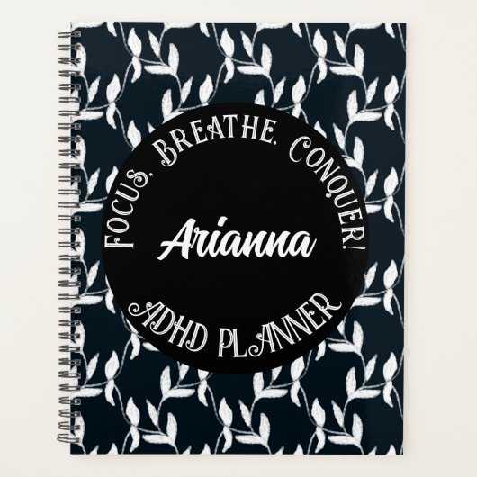 Focus, Respirer, Conquérir le TDAH| Noir, Blanc, F (Devant)