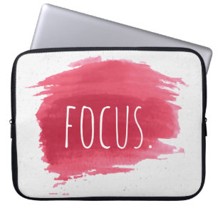 FOCUS-tekst op rode verf Laptop Sleeve