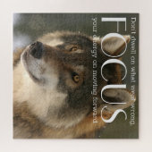 Focuscitaat over wolfafbeelding Moedigpuzzel Legpuzzel (Horizontaal)