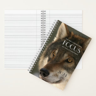 Focuscitaat over Wolfbeeld Inspiratie Notitieboek