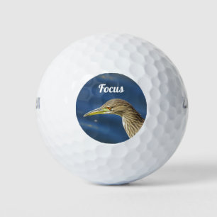 Focusconcentratie bruine vogel ernstige golfer golfballen