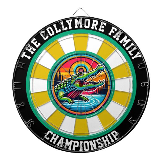 Focused Crocodile Lake Circle Dartbord (Voorkant)
