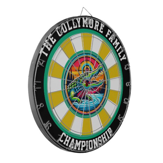 Focused Crocodile Lake Circle Dartbord (Voorkant Links)