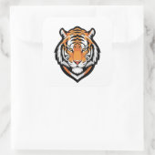 Focused Tiger Illustration Vierkante Sticker (Tas)