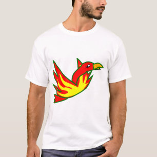 Foenix-vogel voor brandbestrijding met mythische b t-shirt