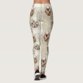 Foettekeningen Leonardo Da Vinci Leggings (Achterkant)
