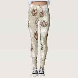Foettekeningen Leonardo Da Vinci Leggings