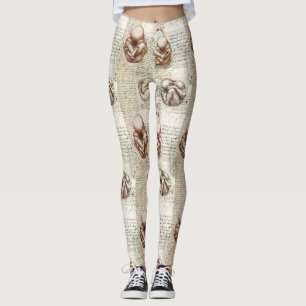 Foettekeningen Leonardo Da Vinci Leggings