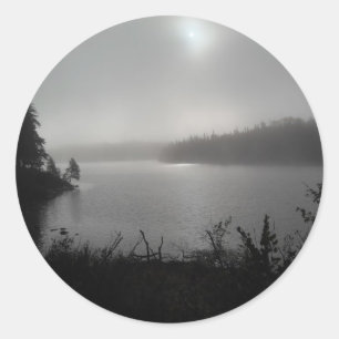 Fog op Cleveland Lake Ronde Sticker