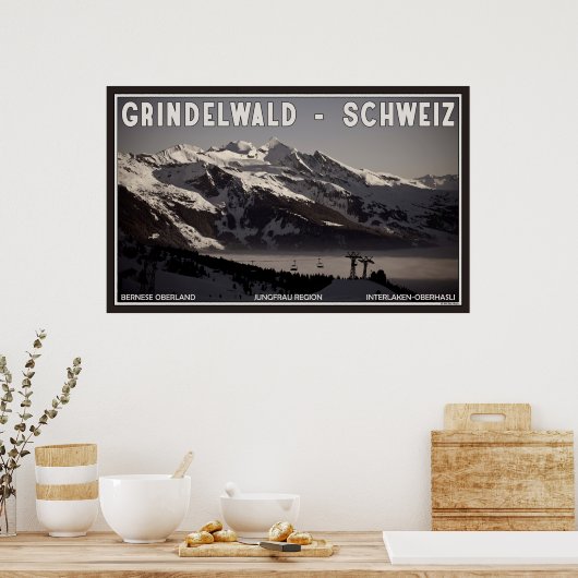 Fog over Grindelwald Poster (Keuken)