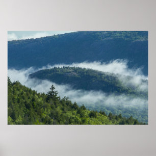 Fog Streaming by Connors Nubble, Acadia NP, Maine Poster