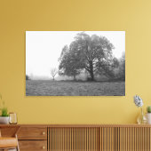 Foggy Autumn Morning Grayscale Canvas Afdruk (Insitu (Woonkamer))