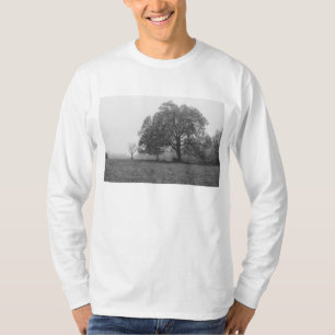 Foggy Autumn Morning Grayscale T-shirt