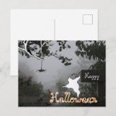 Foggy Autumn & Spider-Ghost HALLOWEEN Briefkaart (Voorkant / Achterkant)