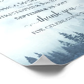 Foggy Blue Pine Forest Rustic Wedding Welcome Sign Poster (Hoek)