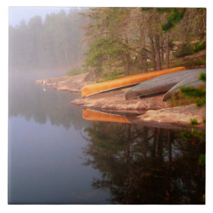 Foggy Canoe Campsite, Lake Kawnipi Tegeltje