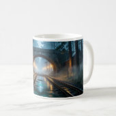 Foggy Forest Railroad Lantern Passage Mug (Devant droit)