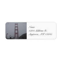 Foggy Golden Gate Bridge retouradreslabels
