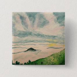 Foggy Hilltop Pin Vierkante Button 5,1 Cm