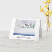 Foggy Lighthouse Maine customizable Greeting Card Kaart (Gele Bloem)
