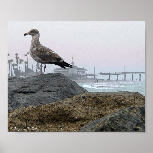 Foggy Morning in Newport Beach Print (Voorkant)