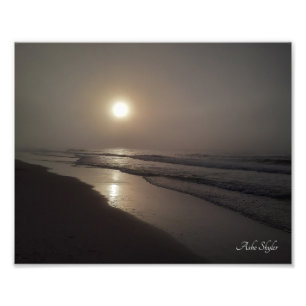 Foggy Morning op het strand Foto afdrukken Afdruk