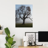 Foggy Morning Tree Poster (Thuiskantoor)