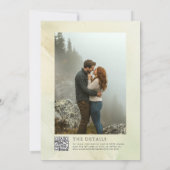 Foggy Mountain Pines Rustieke QR Code Trouwen Kaart (Achterkant)