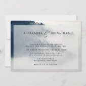 Foggy Mountain Range Wedding Invitation Kaart (Voorkant)