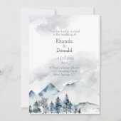 Foggy Mountain Waterverf Wedding Kaart (Voorkant)