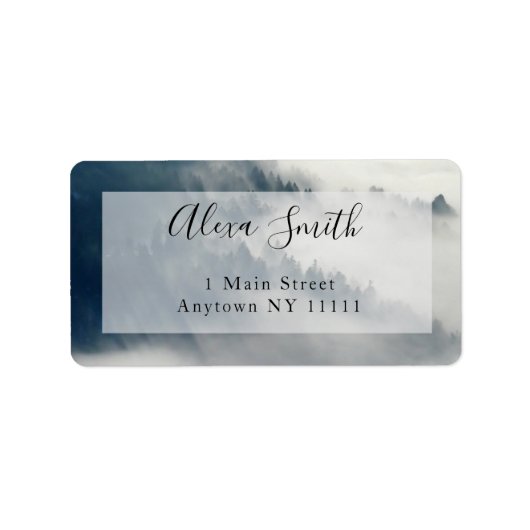 Foggy Mountains Modern Return Address Label (Voorkant)