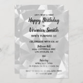 Foggy noir et blanc Invitation d'anniversaire (Devant / Derrière)