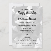 Foggy noir et blanc Invitation d'anniversaire
