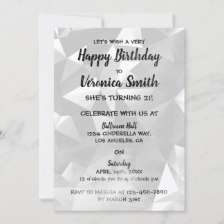 Foggy noir et blanc Invitation d'anniversaire