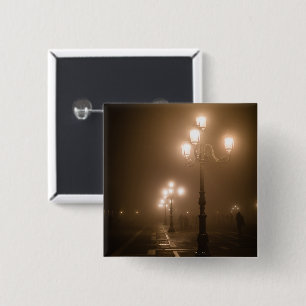 Foggy Piazza San Marco, Venetië Vierkante Button 5,1 Cm