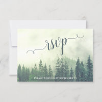 Foggy Pines Rustic Green Forest Outdoor Wedding