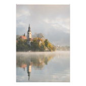 Foggy sunrise Lake Bled impression verticale (Devant)