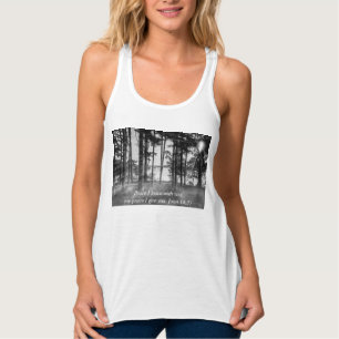 Foggy Trees at Table Rock Bijbel Verse Tanktop