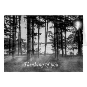 Foggy Trees Table Rock Grayscale Thinking of you