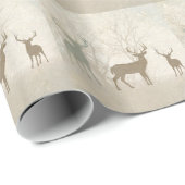 Foggy Woodland Scene met Soft Deer Silhouettes Cadeaupapier (Rol Hoek)