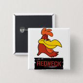 Foghorn Redneck Vierkante Button 5,1 Cm (Voorkant /achterkant)