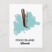Fogo Island Canada map poster Briefkaart (Voorkant)
