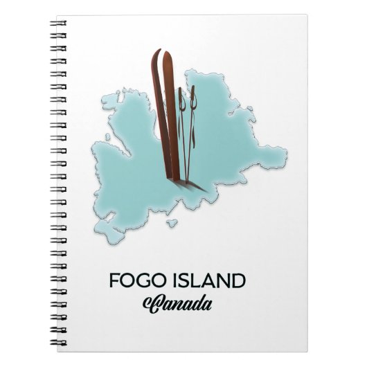 Fogo Island Canada map poster Notitieboek (Voorkant)