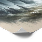 Fogy Forest Trees Landschap Schilderen Poster (Hoek)