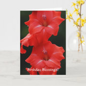 Foi Belle Fleurs Rouges Carte Anniversaire (Fleur jaune)