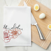 Foi d'amour et Aloha serviette de cuisine (Quart Plié)