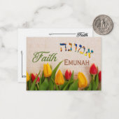 Foi des tulipes de cartes à notes vierges (Devant/Arrière en situation)