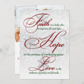 Foi, Espoir, Aimer Carte de Noël en argent (Devant / Derrière)